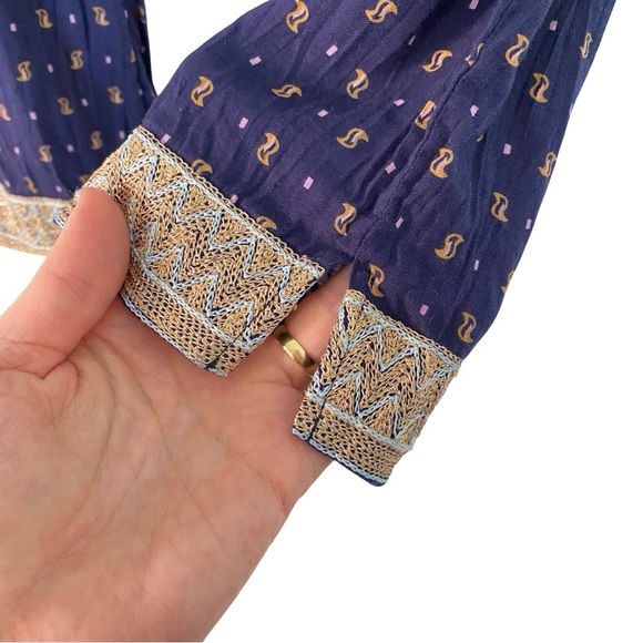 Calypso St Barth Pants Womens Size Small Navy Blue Lightweight Printed Pockets - Picture 6 of 12